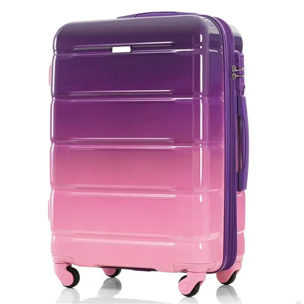 Luggage Set Of 3, 20-inch With USB Port, Airline Certified Carry-on Luggage With Cup Holder, ABS,PC Hard Shell Luggage With Spinner Wheels, Purple And Pink- FREE USA SHIPPING