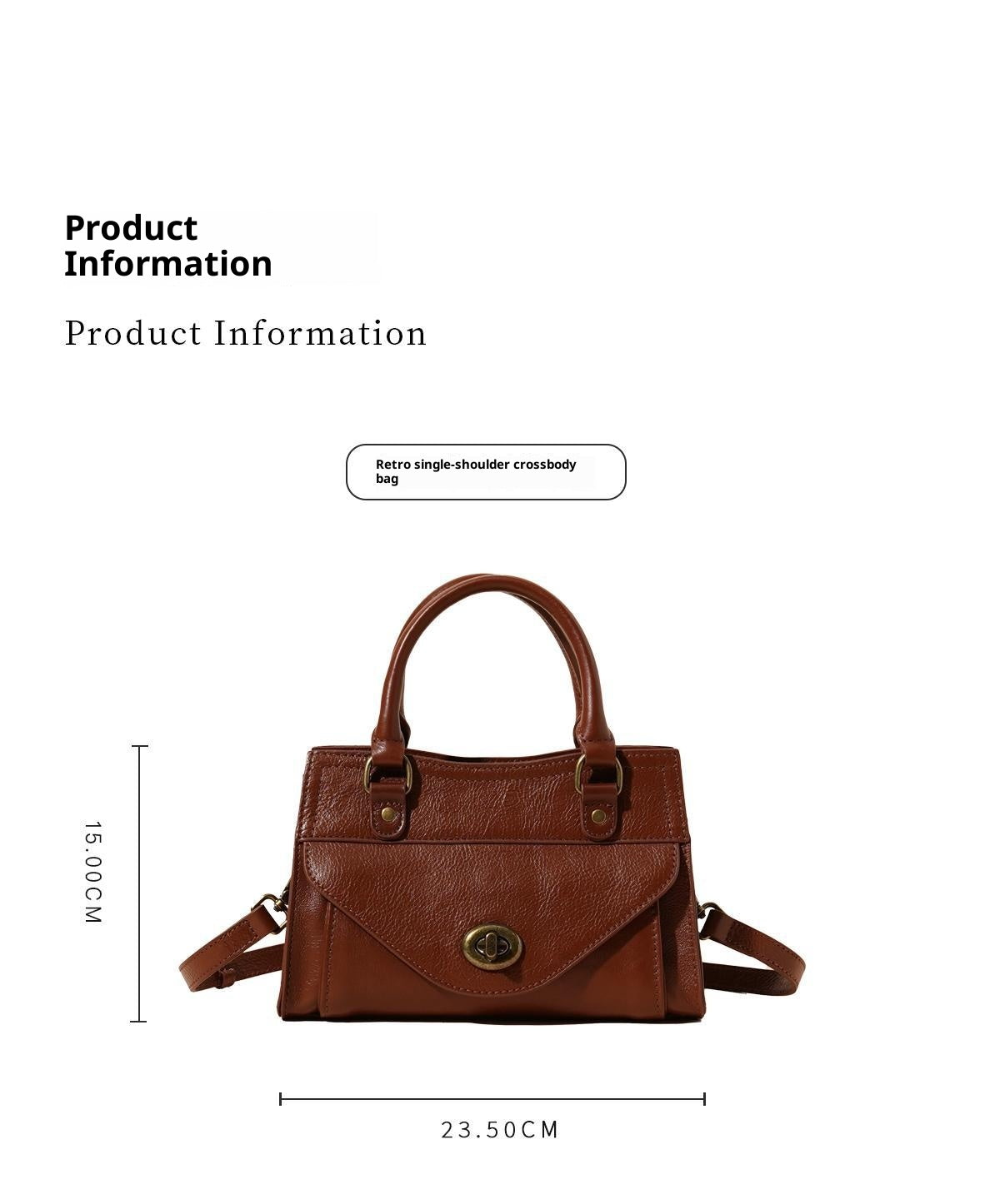 First Layer Leather One-shoulder Women's Bag All-match Solid Color Casual Crossbody