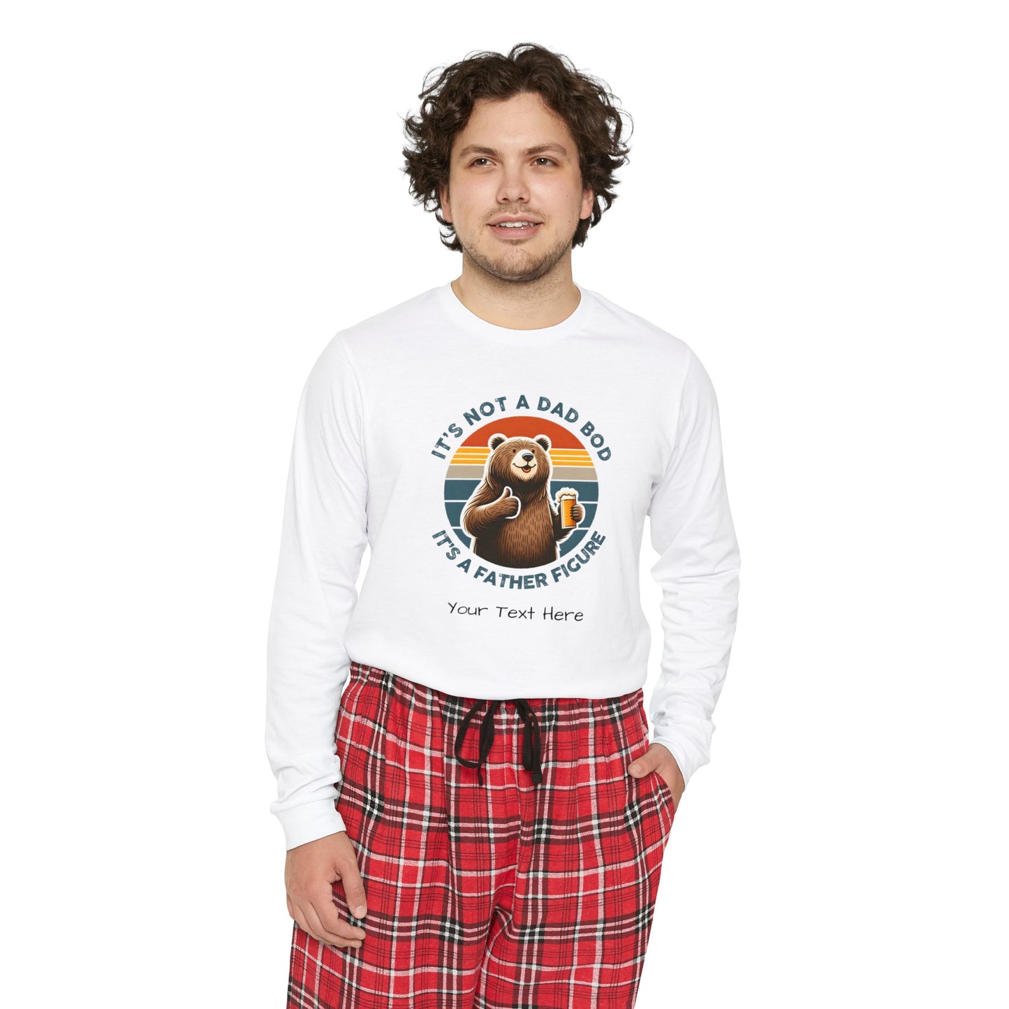 Men's Long Sleeve Pajama Set - Personalize With DAD Messages