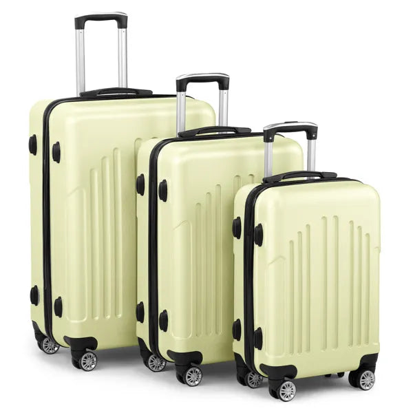 Curved Vertical Pattern Three In One ABS&PC Luggage- FREE USA SHIPPING