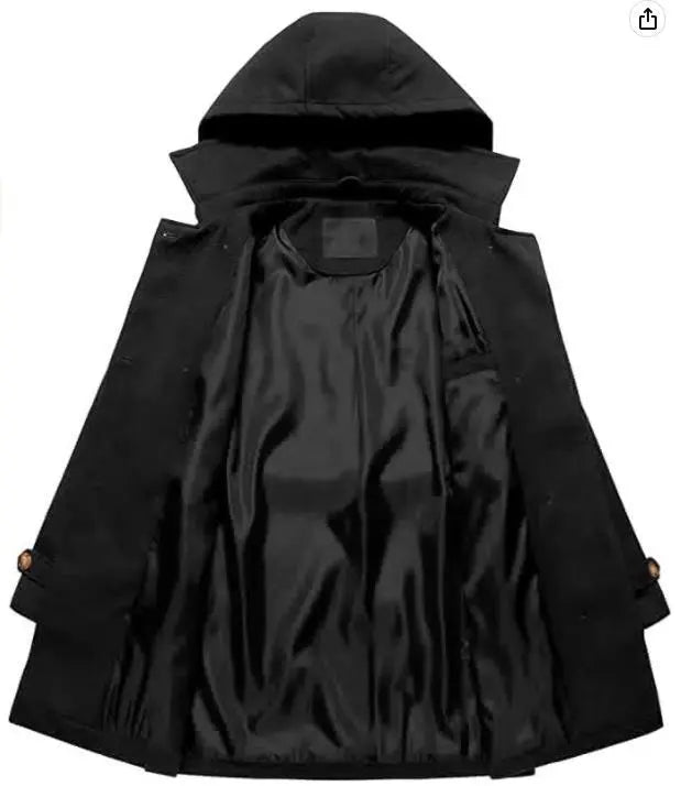 Women's Woolen Hooded Plus Size Coat