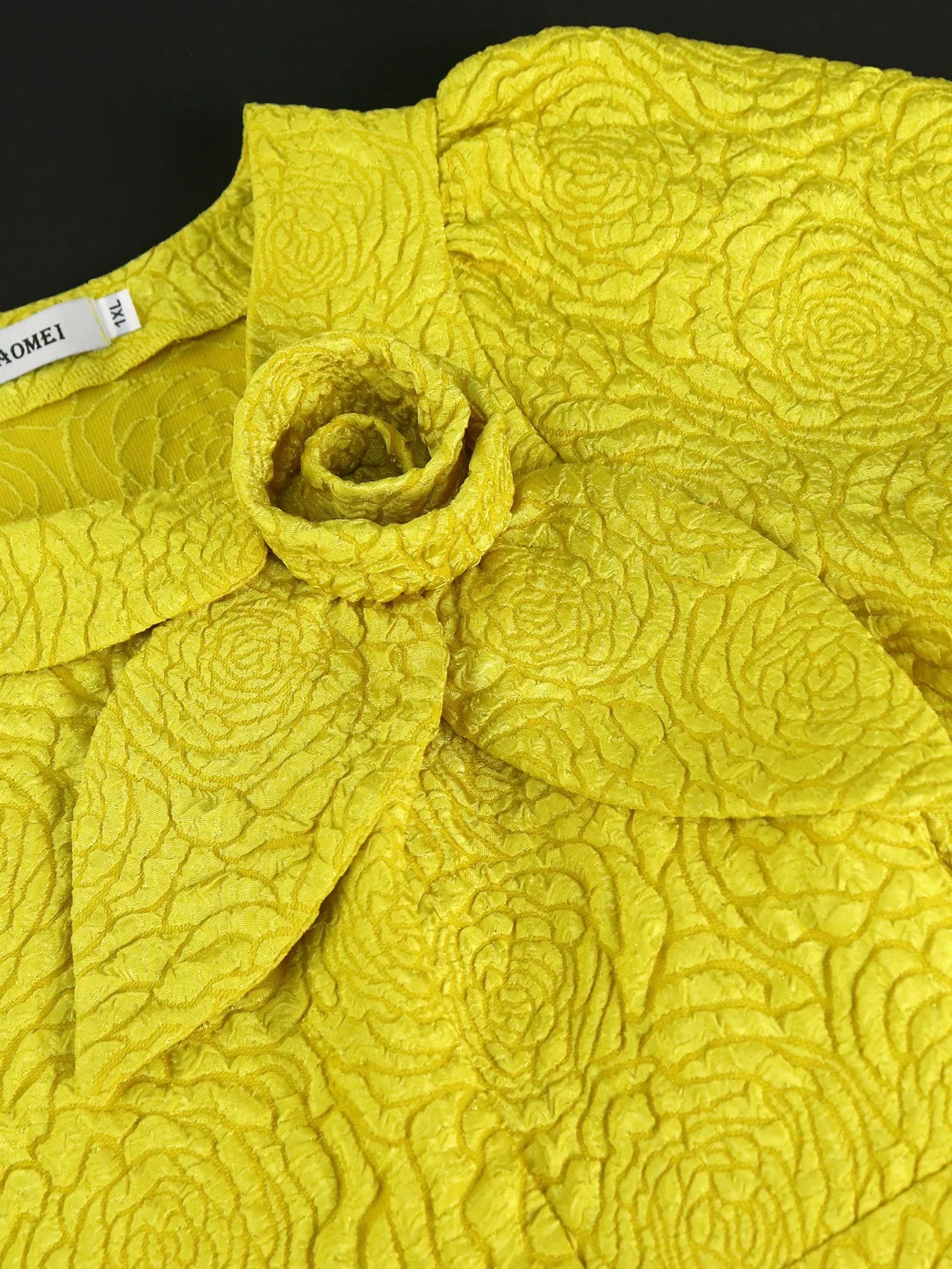 A- Line New Jacquard Fabric Flower Dress
