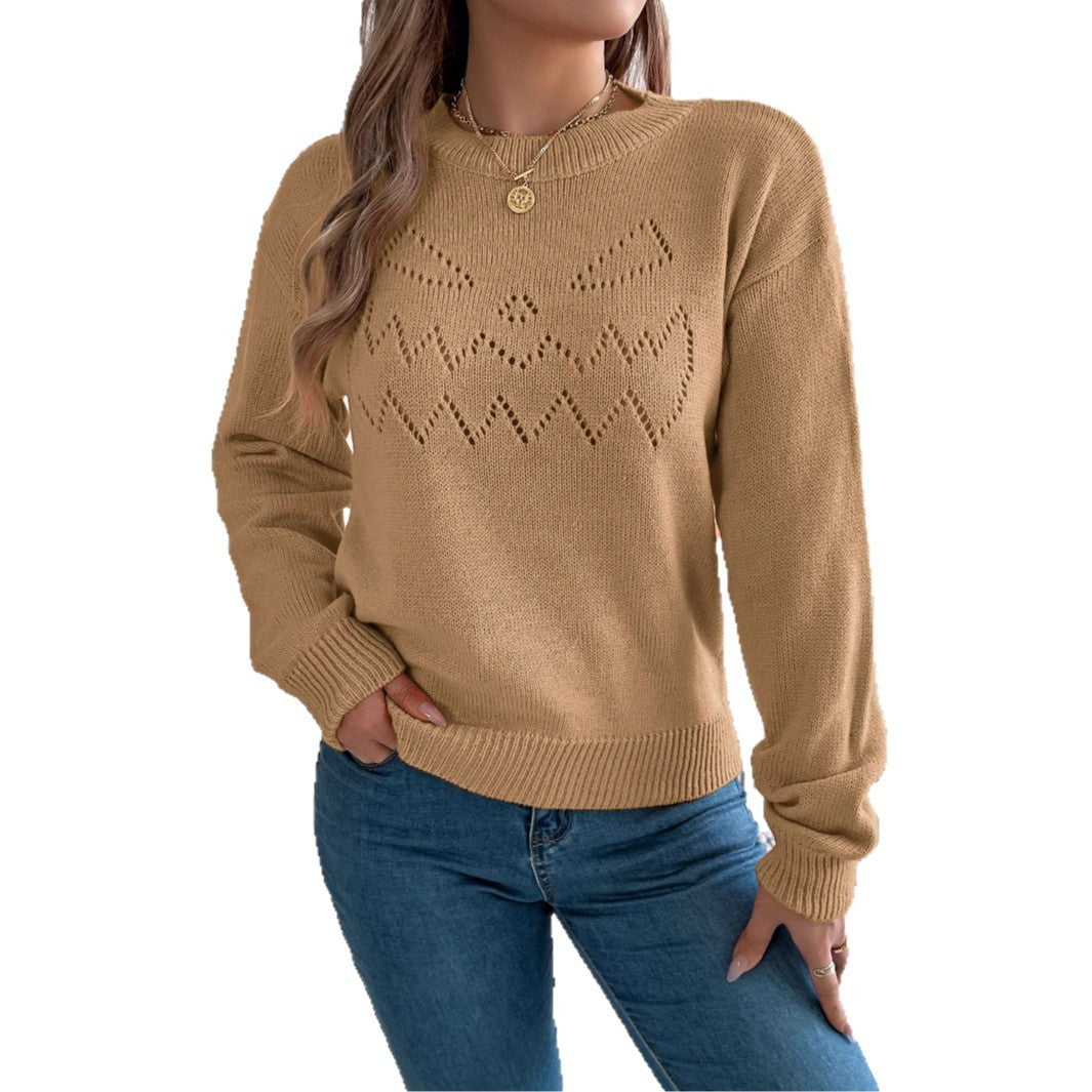 Hollow-out Lantern Long Sleeve Pullover Halloween