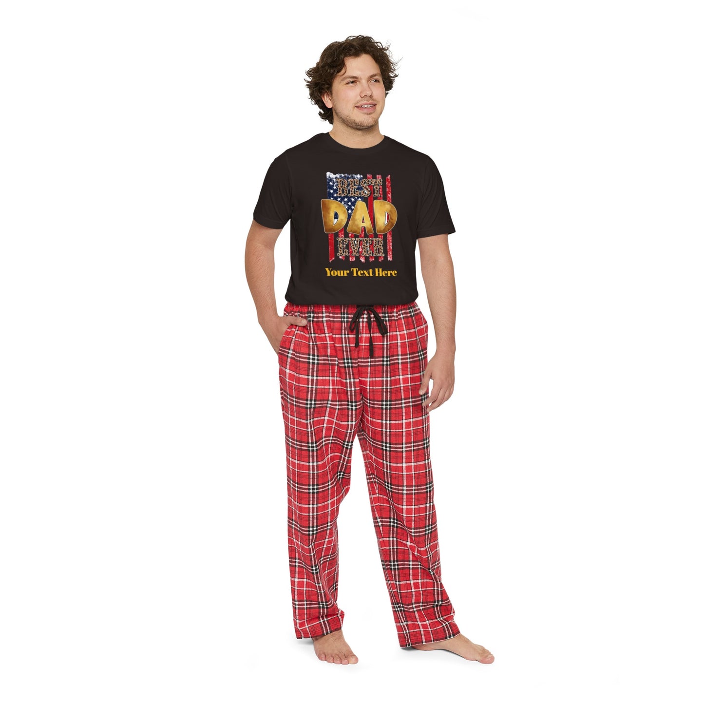 Men's Short Sleeve Pajama Set - Personalize With DAD Messages