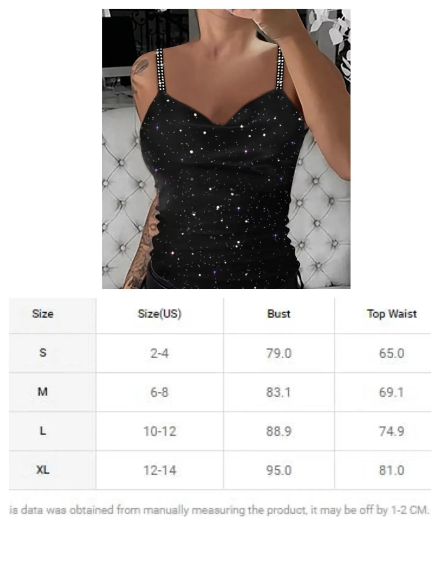 Women's Summer Sling Hot Drilling V-neck Sleeveless Vest