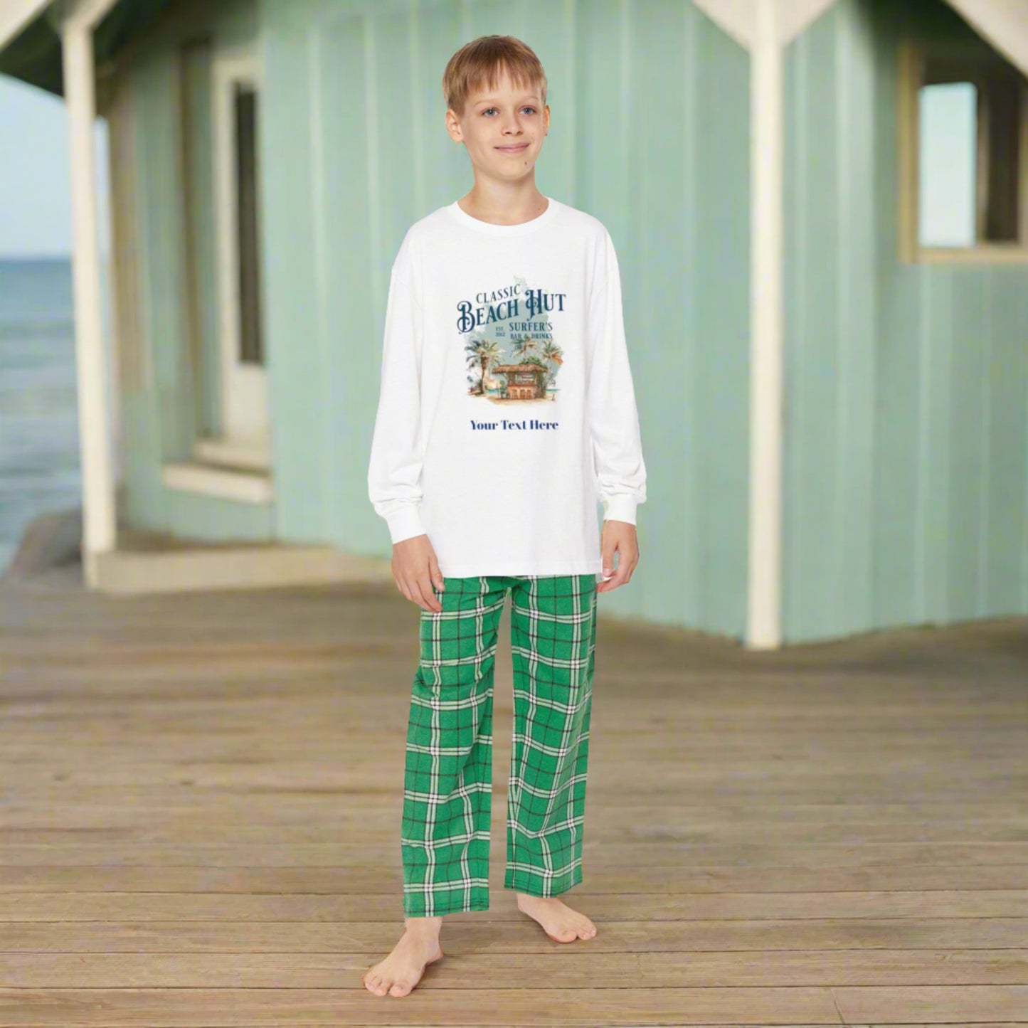 Youth Long Sleeve Holiday Outfit Set - Personalize With Beach Themes