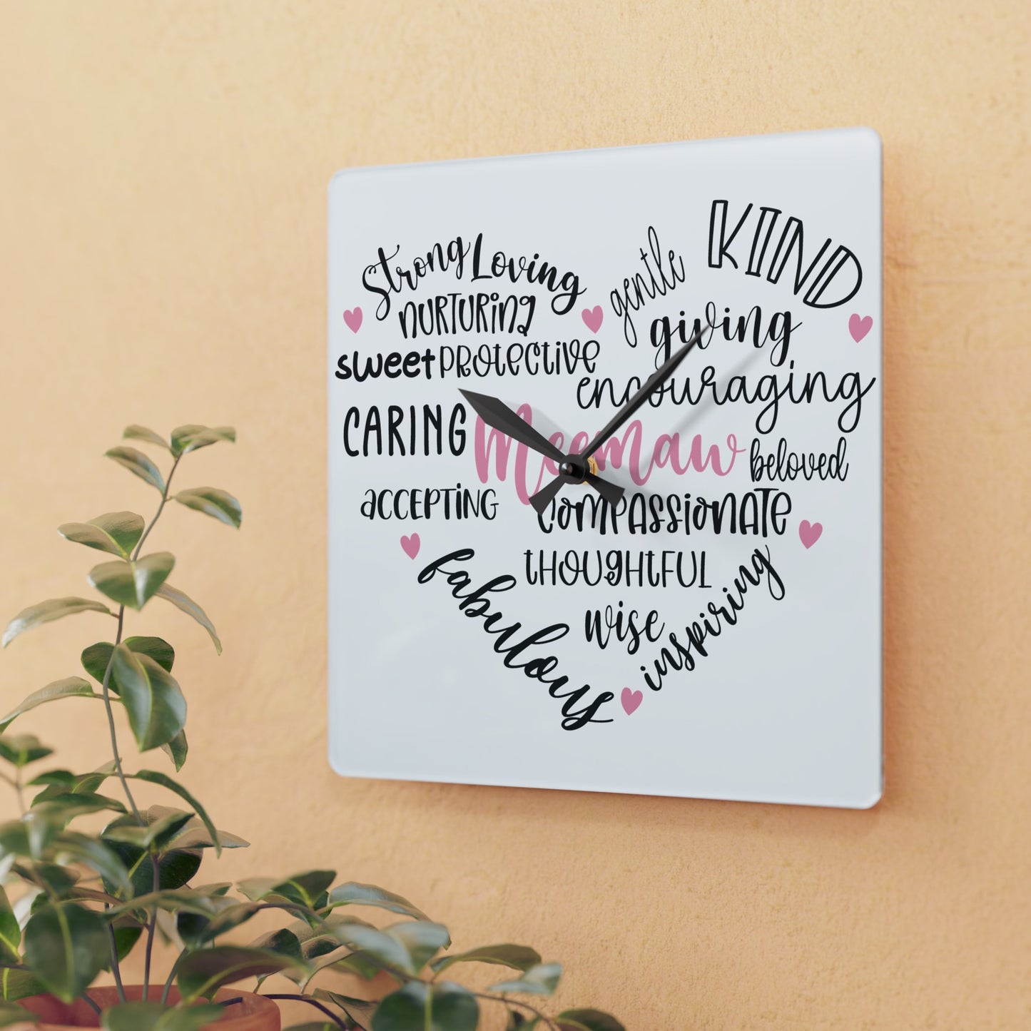 Acrylic Wall Clock - Personalize With Family Messages