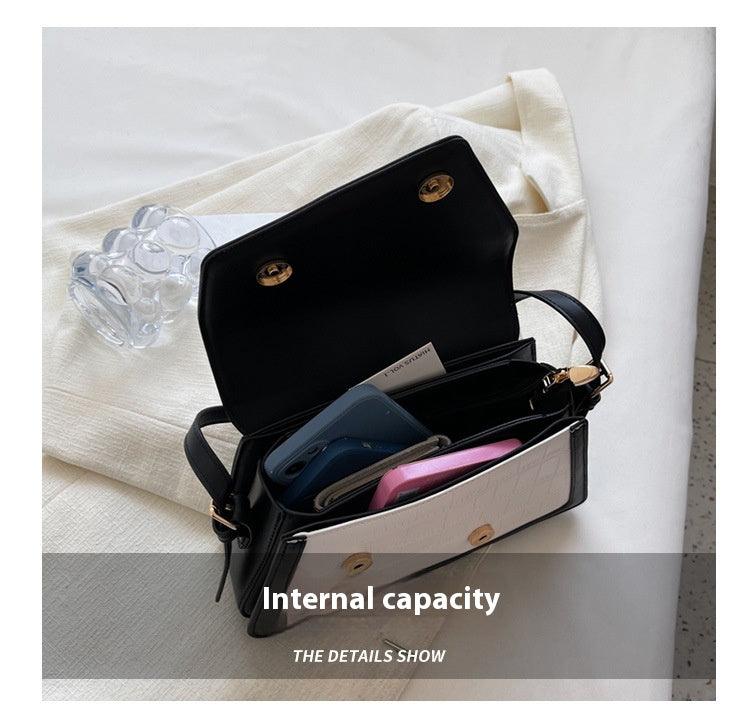 Stone Pattern Square Bag All-match One-shoulder High Sense