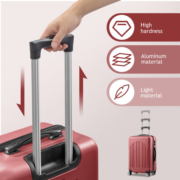 Curved Vertical Stripe 4-in-1 Trolley Case 16in 20in 24in 28in ABS Aluminum Alloy Tie Rod- FREE USA SHIPPING