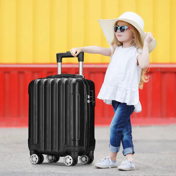 Vertical 4-in-1 Spinner Wheel With Handle Trolley Case 16in 20in 24in 28in ABS Aluminum Alloy Trolley Classic Color - Black- FREE USA SHIPPING