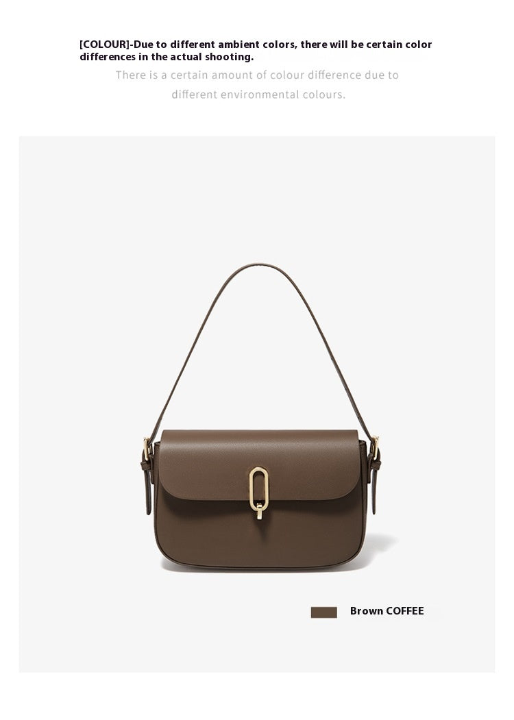 Two-layer Cowhide Genuine Leather Square Shoulder Messenger Bag
