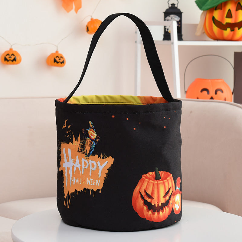 Halloween Basket Luminous Pumpkin Bag Children's Portable Candy Bag