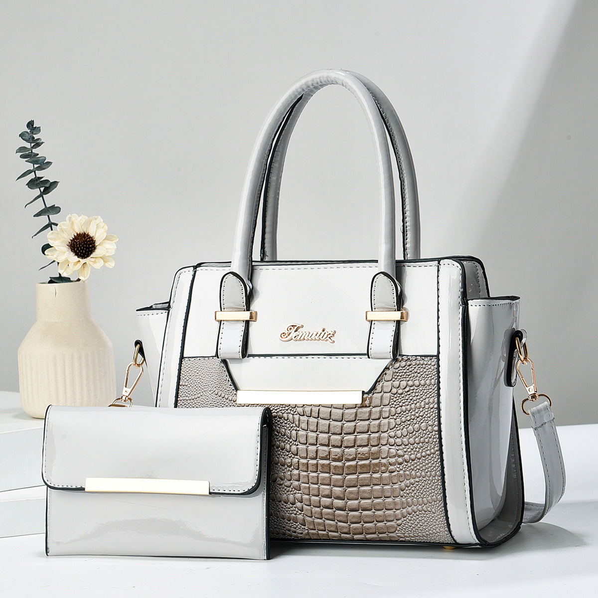 Casual Womens Shoulder Bag Large-capacity Patent Leather Tote