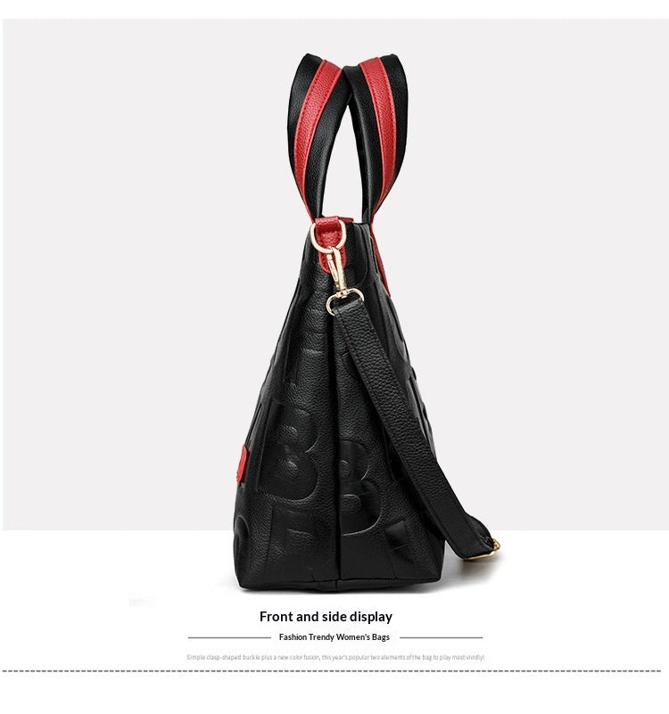Trendy Tote Handbag Chic Letter Embossing Womens