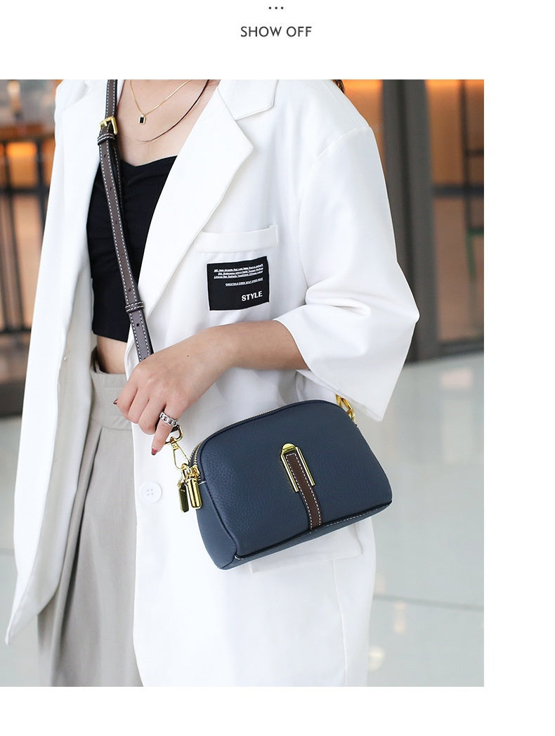 Layer Cowhide Large Capacity Square All-match Shoulder Bag