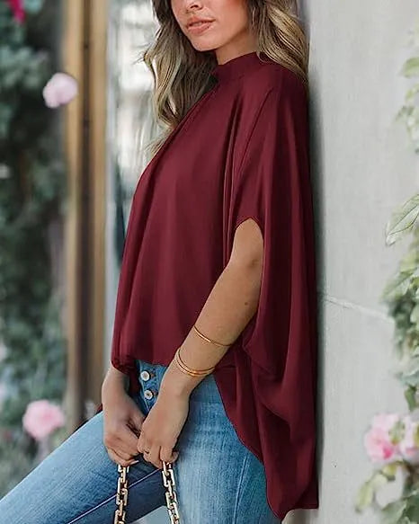 Oversized Top Batwing Sleeve Tarpaulin For Women