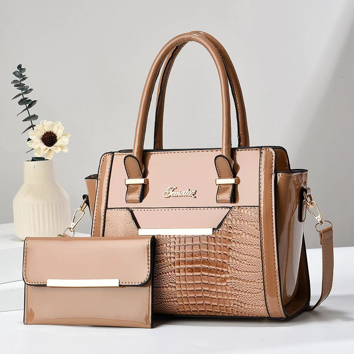 Casual Womens Shoulder Bag Large-capacity Patent Leather Tote