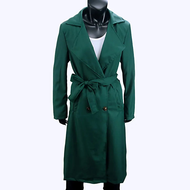Women's Coat Plus Size Trench Coat Tie-front Top