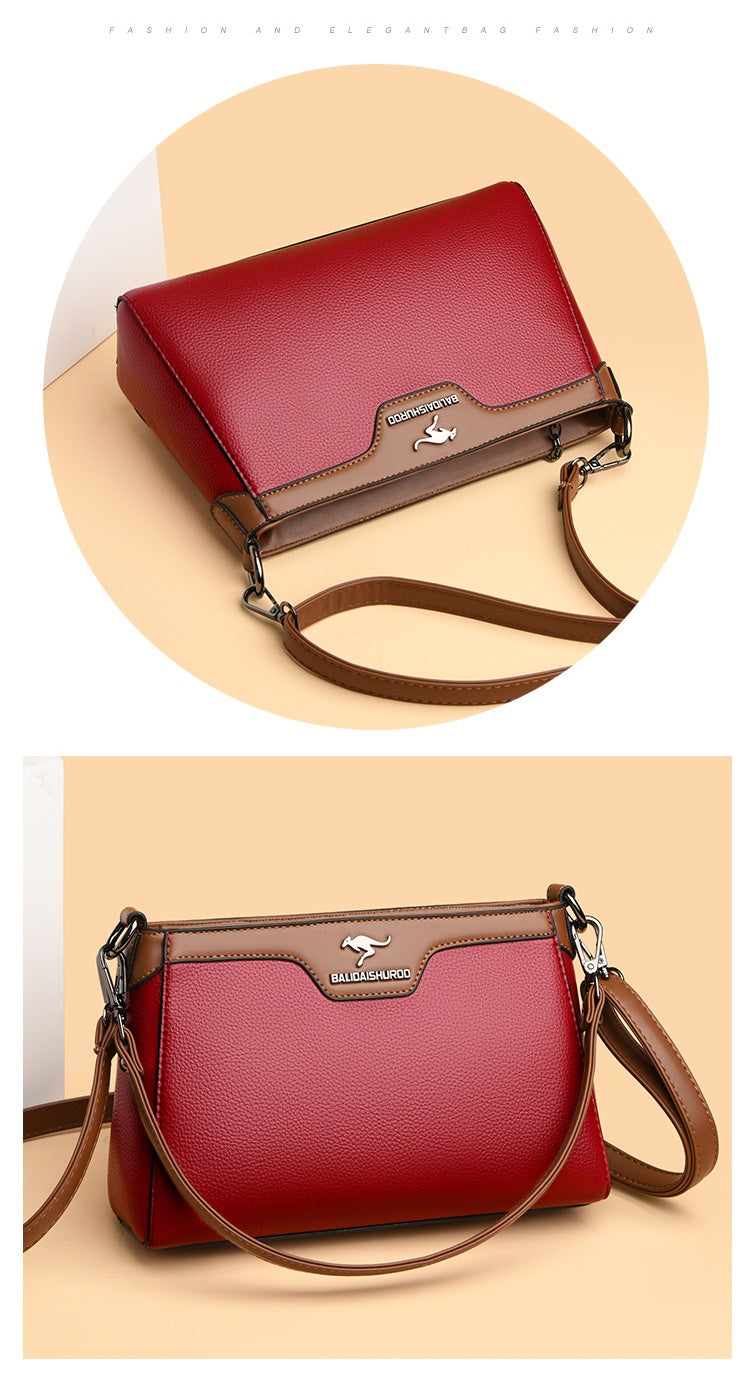 One Shoulder Soft Leather Small Square Stitching Women's Cross-body Bag