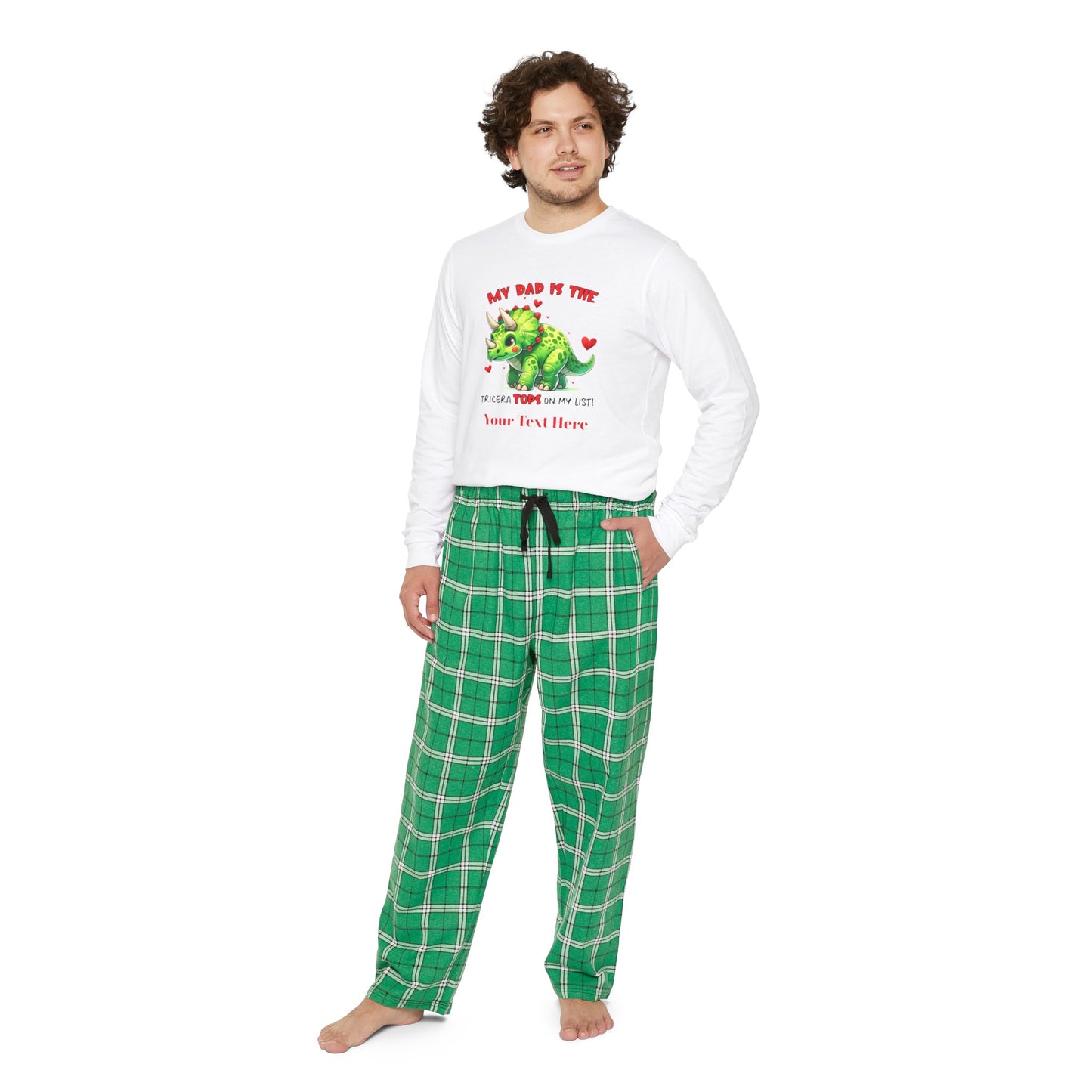 Men's Long Sleeve Pajama Set - Personalize With DAD Messages