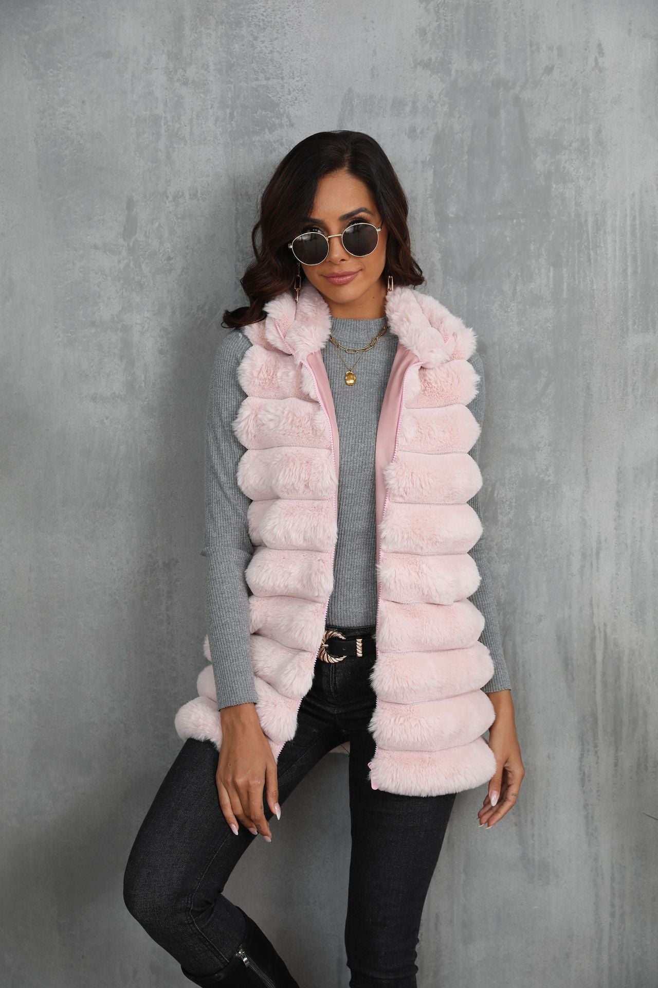 Mid-length Autumn And Winter New Faux Fur Vest For Women