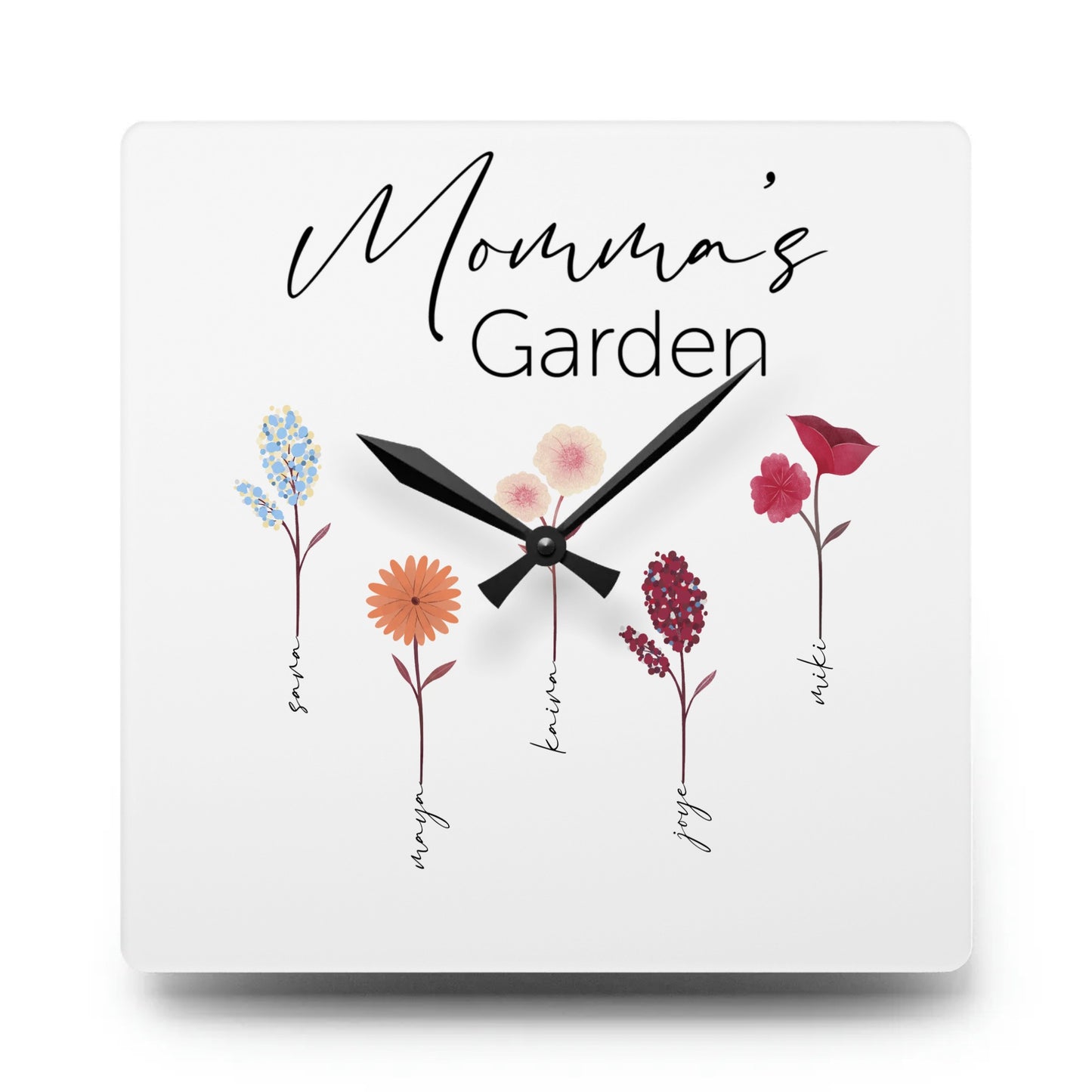 Acrylic Wall Clock - Personalize Gift For MOM With Kids Names