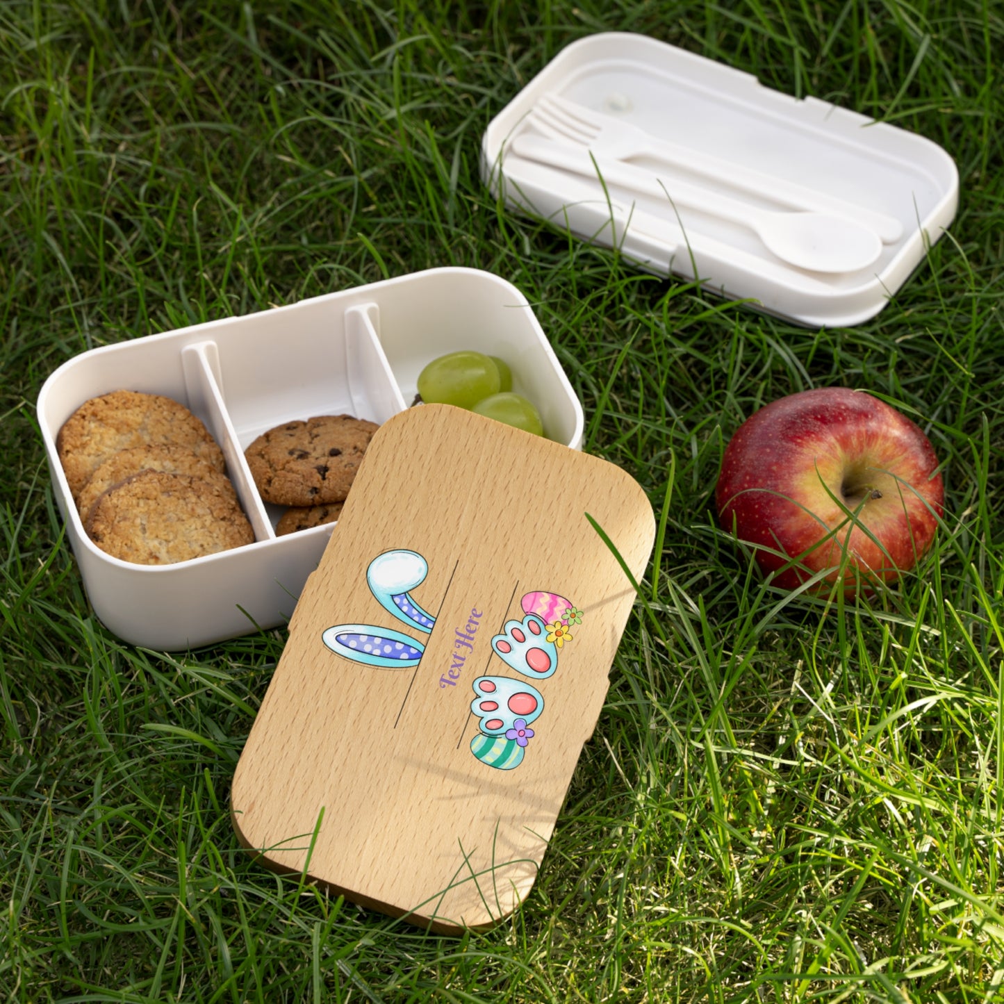 Bento Lunch Box - Personalize With Easter Rabbit