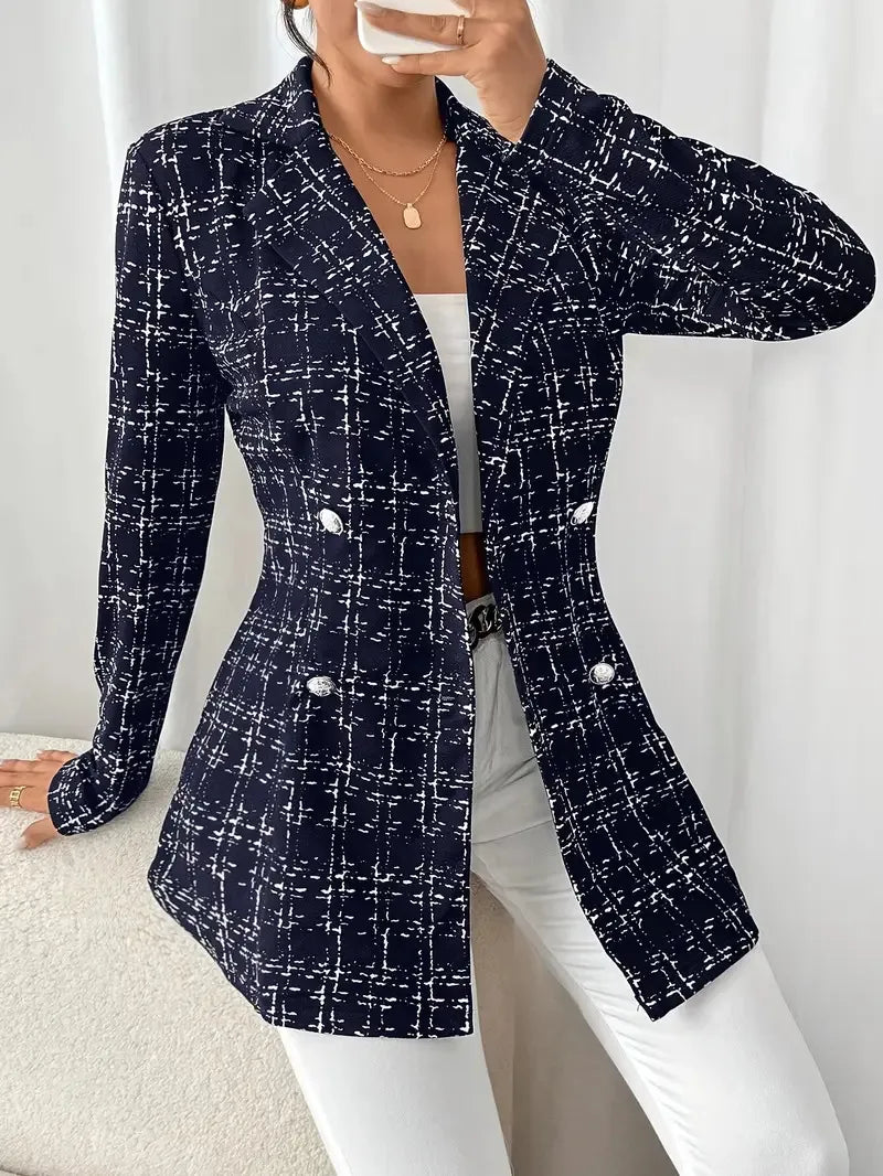Plaid Slim Fit Elegant Graceful Women's Coat