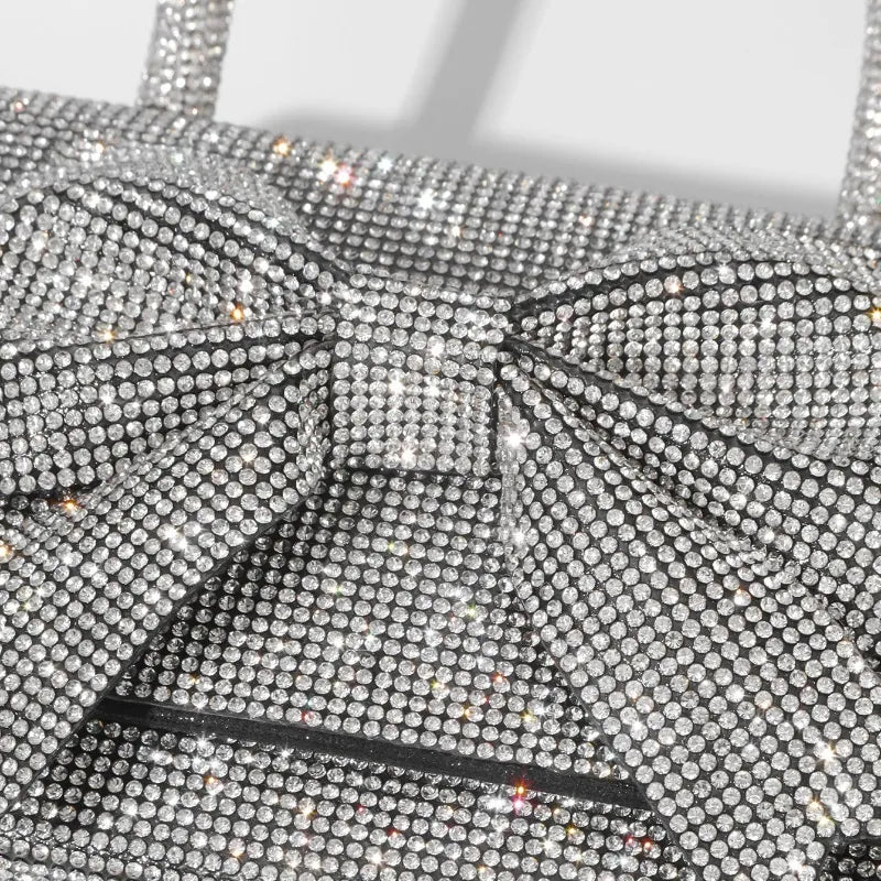 New Light Luxury Full Diamond Bow Handbag