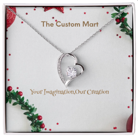 Forever Love Necklace - 14k white gold finish - Personalize With Christmas Themes