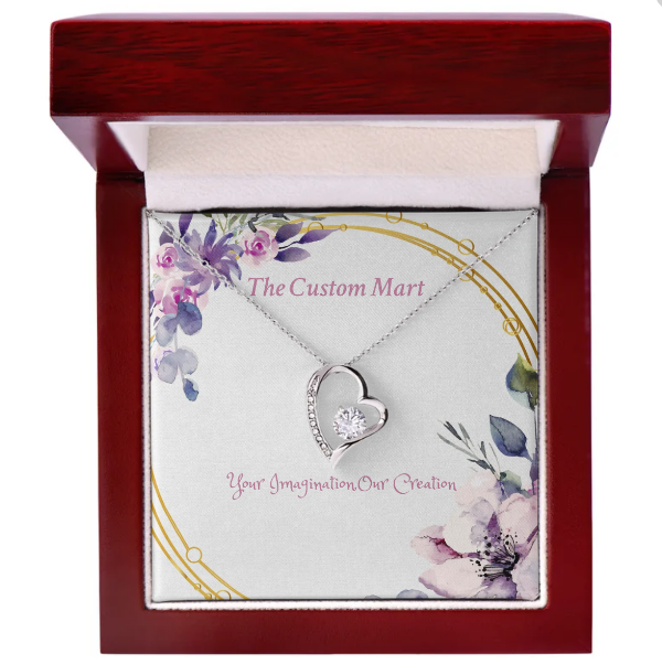 Forever Love Necklace - 14k white gold finish - Personalize With Floral Designs