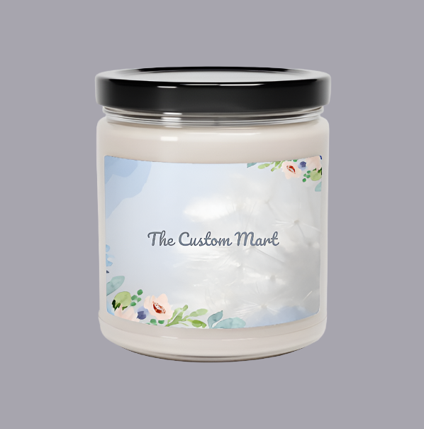 Scented Soy Candle, 9oz - Personalize With Floral Designs