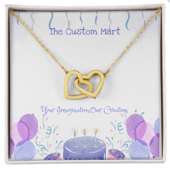 Interlocking Hearts Necklace - Personalize With Birthday Themes