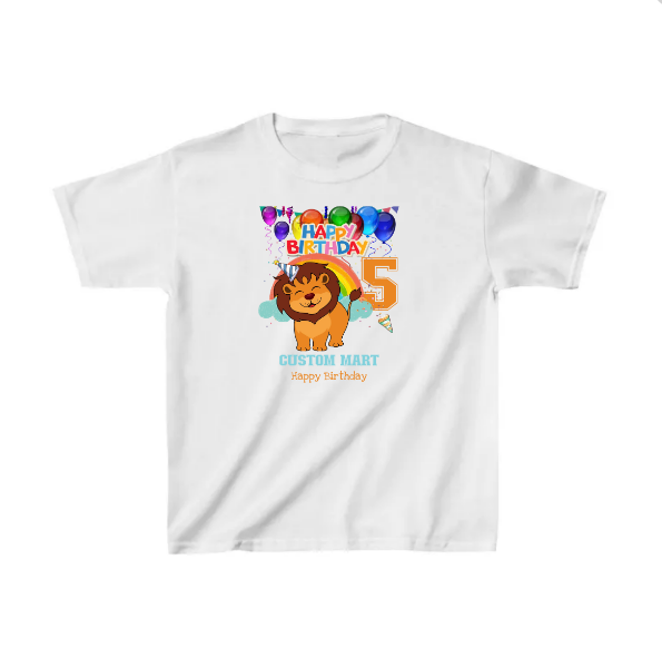 Kids Heavy Cotton™ Tee - Personalize With Birthday Themes