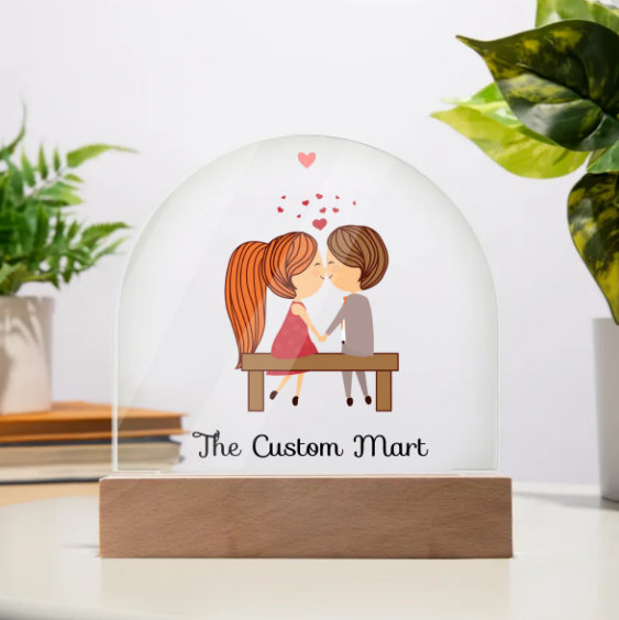 Acrylic Dome Plaque - Personalize With Valentine Themes