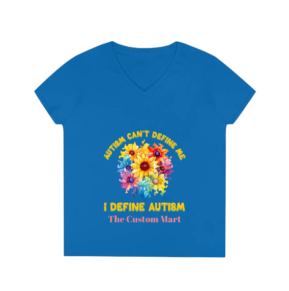 Ladies' V-Neck T-Shirt - Personalize With Autism Quotes