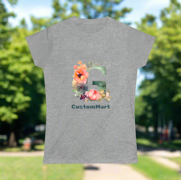 Women's Softstyle Tee - Personalize With Floral Letters