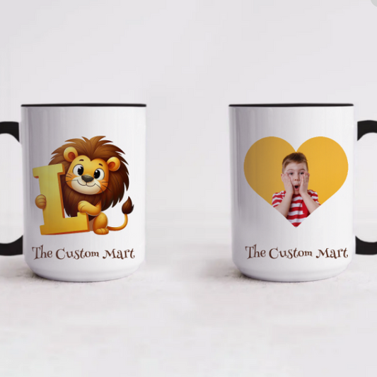 Accent Mugs-Personalize with Cute Animal Letters And Your Photo