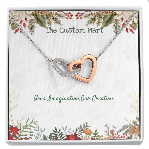 Interlocking Hearts Necklace - Personalize With Christmas Themes