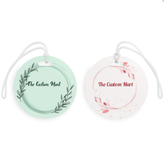 Luggage Tags - Personalize Round Tags With Floral Designs