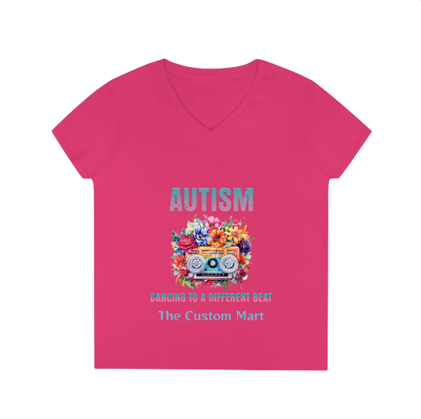 Ladies' V-Neck T-Shirt - Personalize With Autism Quotes