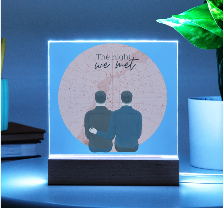 Acrylic Square Plaque - Personalized Gift For Couple