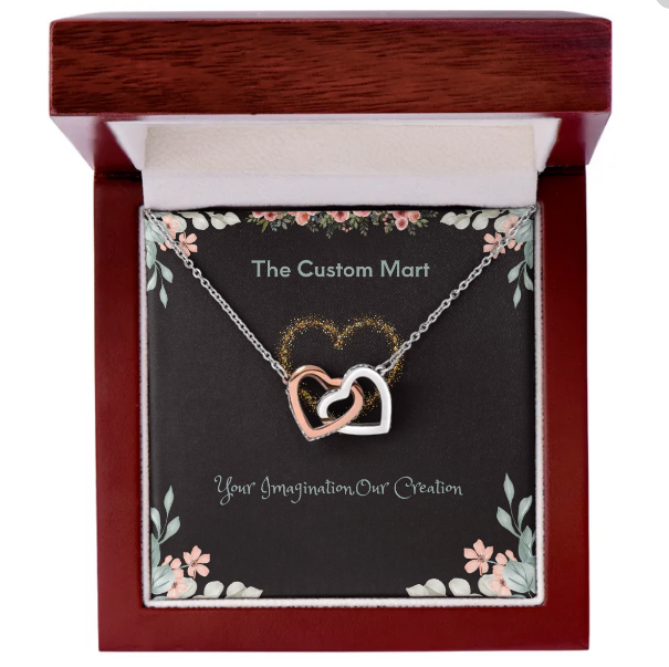 Interlocking Hearts Necklace - Personalize With Valentine Themes