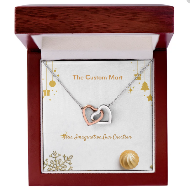 Interlocking Hearts Necklace - Personalize With Christmas Themes