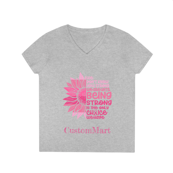 Ladies' V-Neck T-Shirt - Personalize With Breast Cancer Awareness Quotes