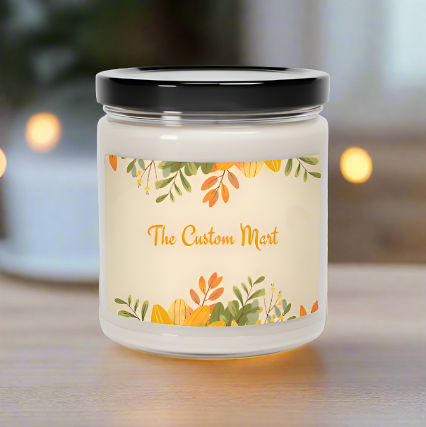 Scented Soy Candle, 9oz - Personalize With Floral Designs