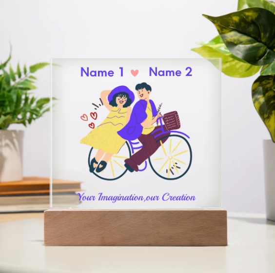 Acrylic Square Plaque - Personalize With Valentine Themes