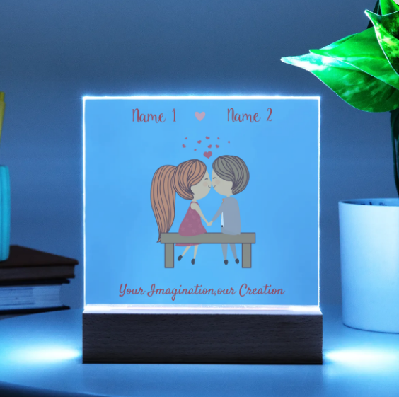 Acrylic Square Plaque - Personalize With Valentine Themes