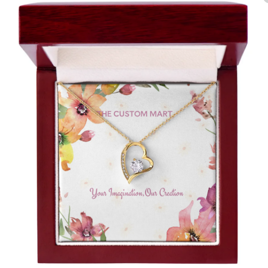 Forever Love Necklace - 18k yellow gold finish - Personalize With Floral Designs