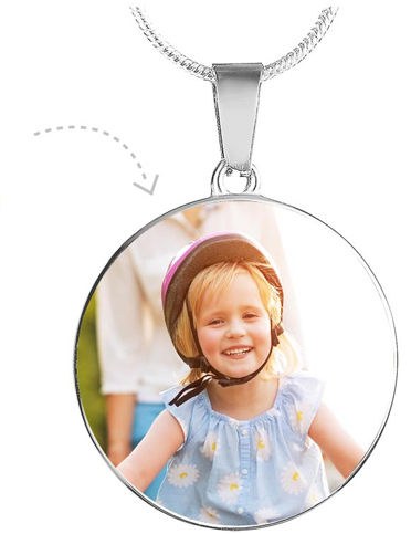 Circle Adjustable Necklace - Personalize With Photos And Message